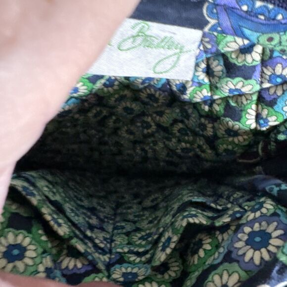 Quilted Mini Crossbody Name Brand Purse In Blues & Greens 6”X8” Outside Pockets - Picture 8 of 8